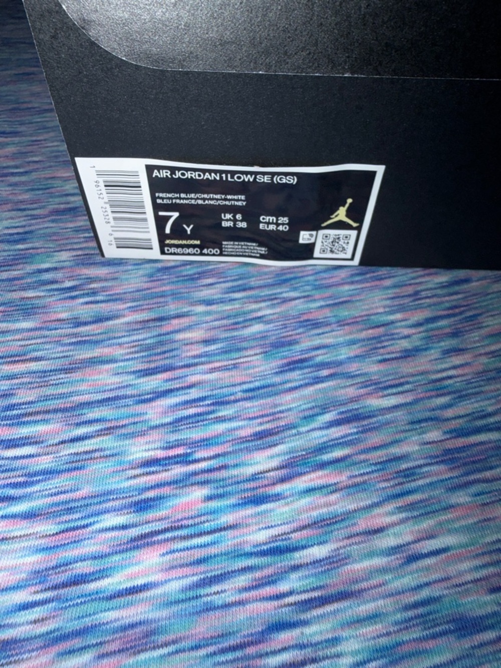 Air Jordan 1 Low SE (GS) Box Label - French Blue/White